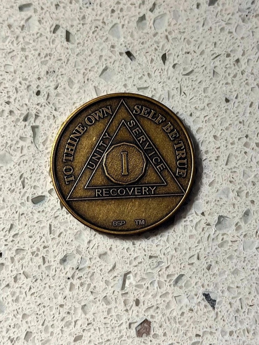 BSP Serenity Prayer Recovery Medallion Bronze-Tone Recovery Medallion